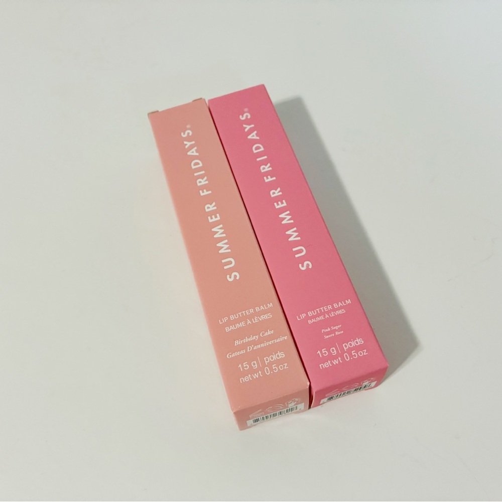 - 🌸New Summer Fridays Birthday Cake & Pink Sugar Lip Butter Balm Set